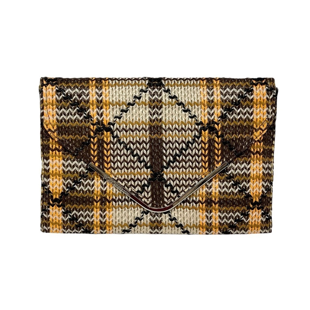 BCBGeneration (BCBG) Oversized Envelope Woven Straw 12" Wide Bag Purse Clutch
